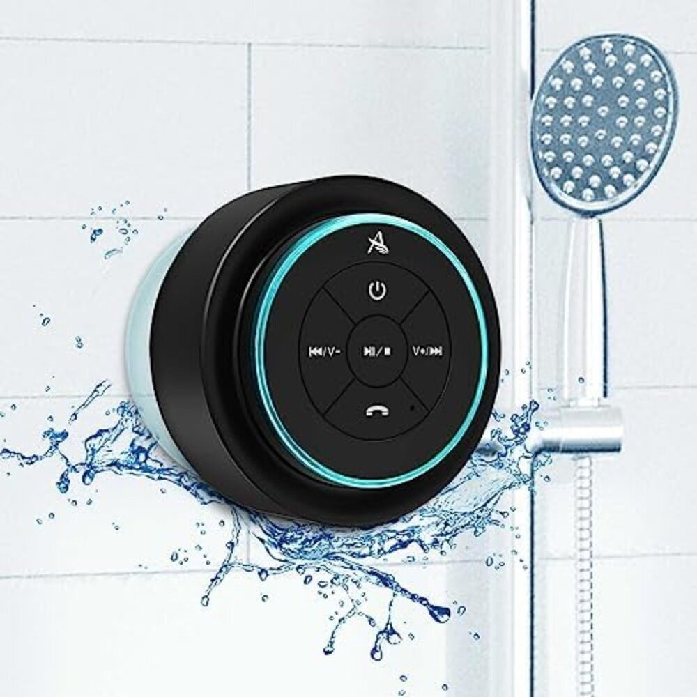 Upgraded, Pro Shower Speaker, Certified Waterproof Bluetooth Speaker with Suctio